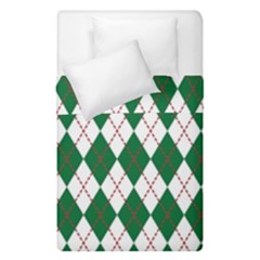 Plaid Triangle Line Wave Chevron Green Red White Beauty Argyle Duvet Cover Double Side (single Size) by Alisyart