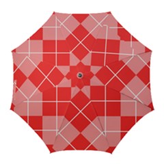 Plaid Triangle Line Wave Chevron Red White Beauty Argyle Golf Umbrellas