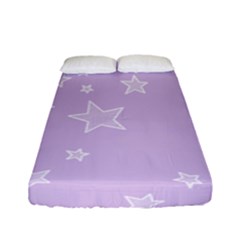 Star Lavender Purple Space Fitted Sheet (full/ Double Size) by Alisyart
