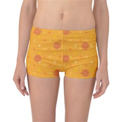 Star White Fan Orange Gold Boyleg Bikini Bottoms by Alisyart