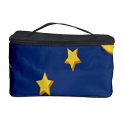 Starry Star Night Moon Blue Sky Light Yellow Cosmetic Storage Case by Alisyart