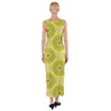 Sunflower Floral Yellow Blue Circle Fitted Maxi Dress View2