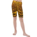 Yellow Flower Kids  Mid Length Swim Shorts
