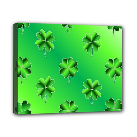 Shamrock Green Pattern Design Canvas 10  X 8  by Simbadda
