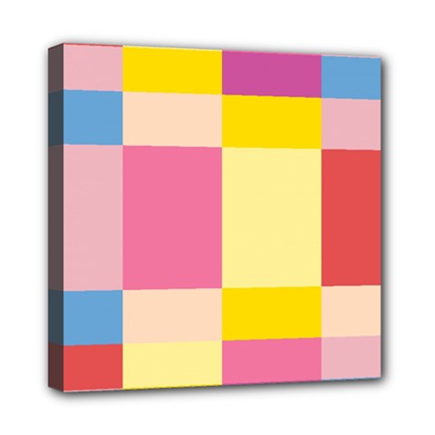 Colorful Squares Background Mini Canvas 8  X 8  by Simbadda