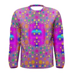 Colors And Wonderful Flowers On A Meadow Men s Long Sleeve Tee by pepitasart