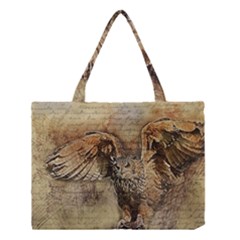 Vintage Owl Medium Tote Bag by Valentinaart