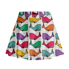 Small Rainbow Whales Mini Flare Skirt by Simbadda