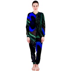 Peacock Feather Onepiece Jumpsuit (ladies)  by Simbadda