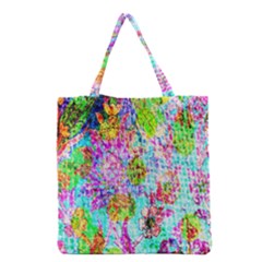 Bright Rainbow Background Grocery Tote Bag by Simbadda