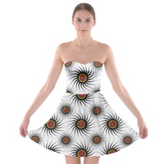 Pearly Pattern Half Tone Background Strapless Bra Top Dress by Simbadda