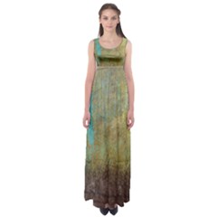 Aqua Textured Abstract Empire Waist Maxi Dress by digitaldivadesigns