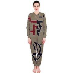 Xia Script On Gray Background Onepiece Jumpsuit (ladies)  by Amaryn4rt