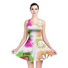 A Set Of Watercolour Icons Reversible Skater Dress by Amaryn4rt