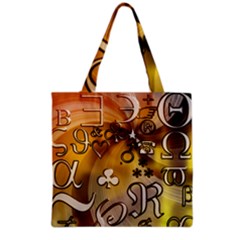 Symbols On Gradient Background Embossed Grocery Tote Bag by Amaryn4rt