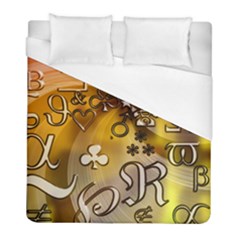 Symbols On Gradient Background Embossed Duvet Cover (full/ Double Size) by Amaryn4rt
