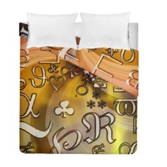 Symbols On Gradient Background Embossed Duvet Cover Double Side (full/ Double Size) by Amaryn4rt