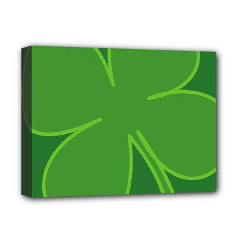 Leaf Clover Green Deluxe Canvas 16  X 12   by Alisyart