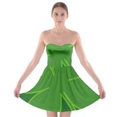 Leaf Clover Green Strapless Bra Top Dress by Alisyart