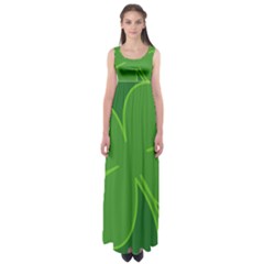 Leaf Clover Green Empire Waist Maxi Dress