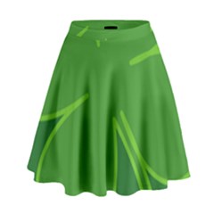 Leaf Clover Green High Waist Skirt by Alisyart