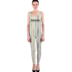 Leaf Triangle Grey Blue Gold Line Frame Onepiece Catsuit by Alisyart
