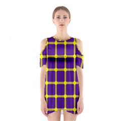 Optical Illusions Circle Line Yellow Blue Shoulder Cutout One Piece by Alisyart