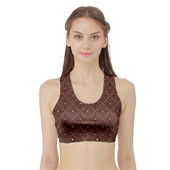 Coloured Line Squares Plaid Triangle Brown Line Chevron Sports Bra With Border by Alisyart