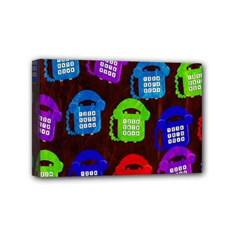 Grunge Telephone Background Pattern Mini Canvas 6  X 4  by Amaryn4rt
