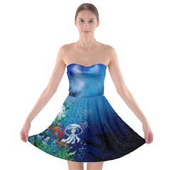 Jellyfish Sea  Strapless Bra Top Dress by Wanni