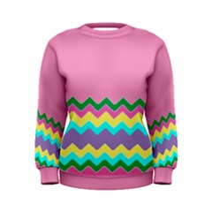 Easter Chevron Pattern Stripes Women s Sweatshirt by Amaryn4rt