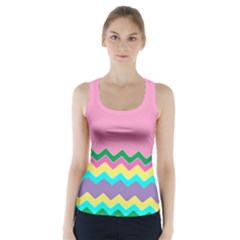 Easter Chevron Pattern Stripes Racer Back Sports Top by Amaryn4rt