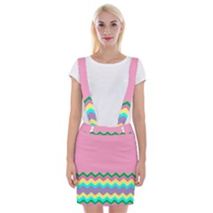 Easter Chevron Pattern Stripes Suspender Skirt by Amaryn4rt