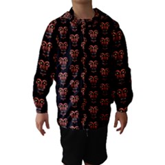 Dark Conversational Pattern Hooded Wind Breaker (kids) by dflcprintsclothing