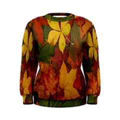 Colorful Autumn Leaves Leaf Background Women s Sweatshirt by Amaryn4rt