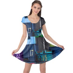Door Number Pattern Cap Sleeve Dresses by Amaryn4rt