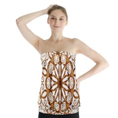 Golden Filigree Flake On White Strapless Top by Amaryn4rt