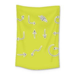Arrow Line Sign Circle Flat Curve Small Tapestry by Amaryn4rt