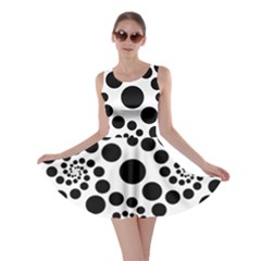Dot Dots Round Black And White Skater Dress by Amaryn4rt