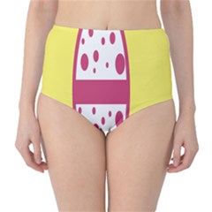 Easter Egg Shapes Large Wave Pink Yellow Circle Dalmation High-waist Bikini Bottoms by Alisyart