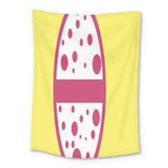 Easter Egg Shapes Large Wave Pink Yellow Circle Dalmation Medium Tapestry