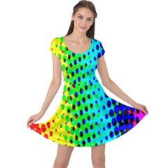 Comic Strip Dots Circle Rainbow Cap Sleeve Dresses by Alisyart