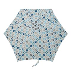 Plaid Line Chevron Wave Blue Grey Circle Mini Folding Umbrellas by Alisyart