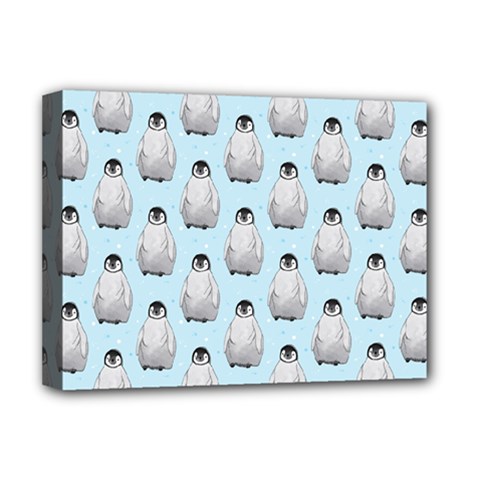 Penguin Animals Ice Snow Blue Cool Deluxe Canvas 16  X 12   by Alisyart