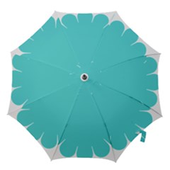Turquoise Flower Blue Hook Handle Umbrellas (small) by Alisyart