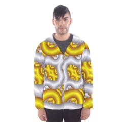 Fractal Background With Golden And Silver Pipes Hooded Wind Breaker (men) by Amaryn4rt