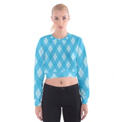 Plaid Pattern Women s Cropped Sweatshirt by Valentinaart