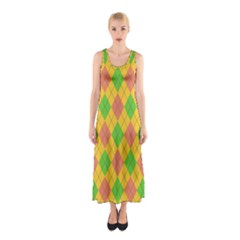 Plaid Pattern Sleeveless Maxi Dress by Valentinaart