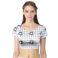 Fractal Design Pattern Short Sleeve Crop Top (tight Fit) by Amaryn4rt