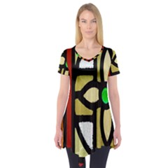 A Detail Of A Stained Glass Window Short Sleeve Tunic  by Amaryn4rt